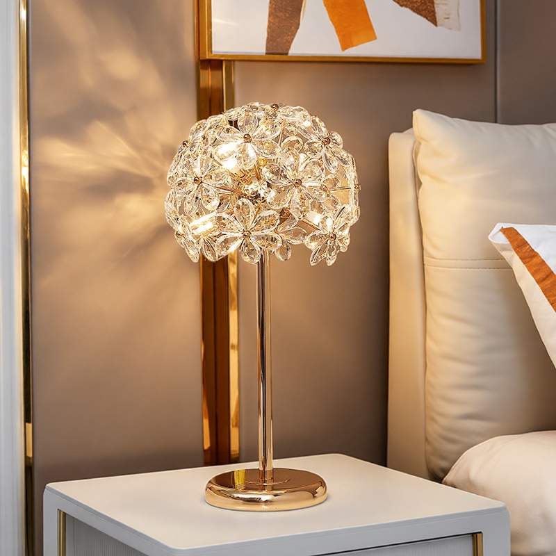 轻奢水晶台灯卧室简约现代