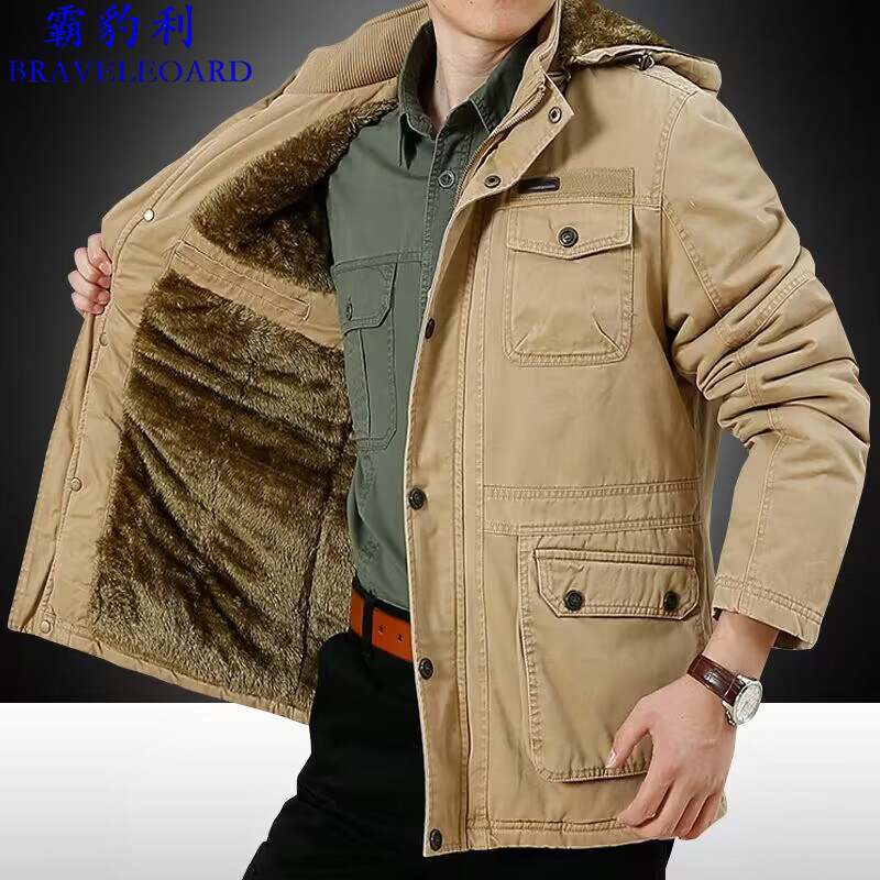 加厚冬季男士立领大码中年外套