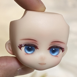【代卖】开眼带 无属性猫猫超重 丧圆圆 成品手绘脸壳BJD12分ob11