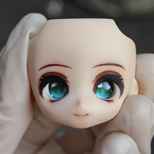 【代卖】猫猫超重滚圆圆开眼带妆GSC脸成品手绘脸壳 BJD12分 ob11