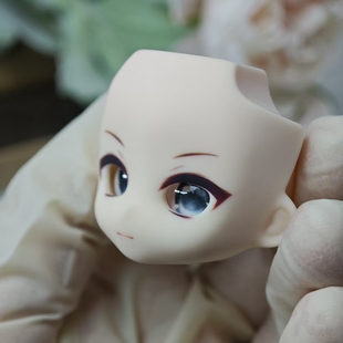 【猫猫兔圆圆】代卖 开眼带妆无属性 成品水贴脸壳 BJD12分 ob11