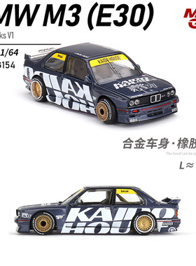 MINIGT #154 1:64宝马BMW M3(E30) KAIDO WORKS V1赛车合金车模型