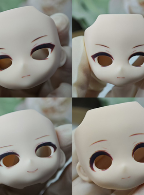 【代卖猫猫成品】兔/豹/滚圆圆 开眼带妆 水贴脸壳BJD12分ob11