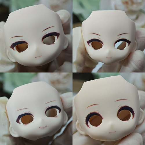 【代卖猫猫成品】兔/豹/滚圆圆开眼带妆GSC水贴妆脸壳BJD12分ob11