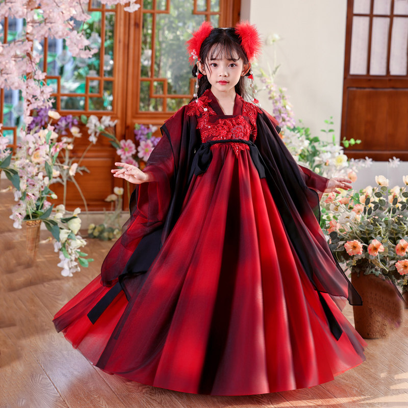 春秋季新款女童超仙汉服表演舞蹈