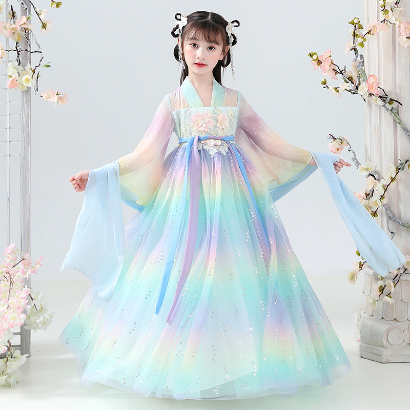 儿童超仙小女孩夏装薄款短袖汉服