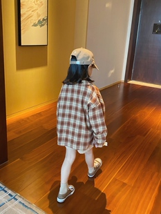 格子衬衫 男女童日系休闲洋气女儿童装 外套潮 2026春秋新款 YUSONG