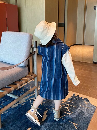 YUSONG日系牛仔春秋马甲裙子套装