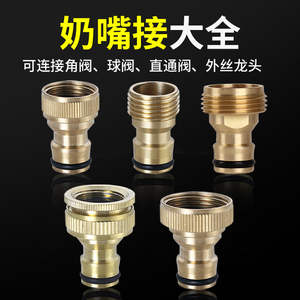 4分6分内丝外丝洗衣机水龙头铜奶嘴快速转接头四分洗车软管对接器
