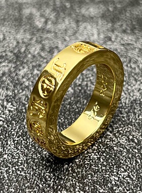 克罗泰银复古做旧！金色永恒戒指 个性百搭款