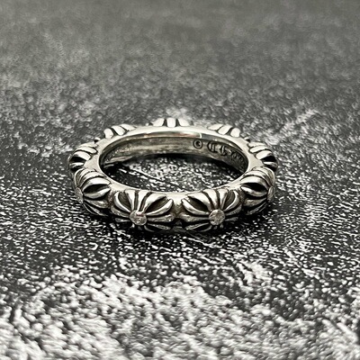 克罗泰银复古做旧！十字圈戒戒指 个性百搭款