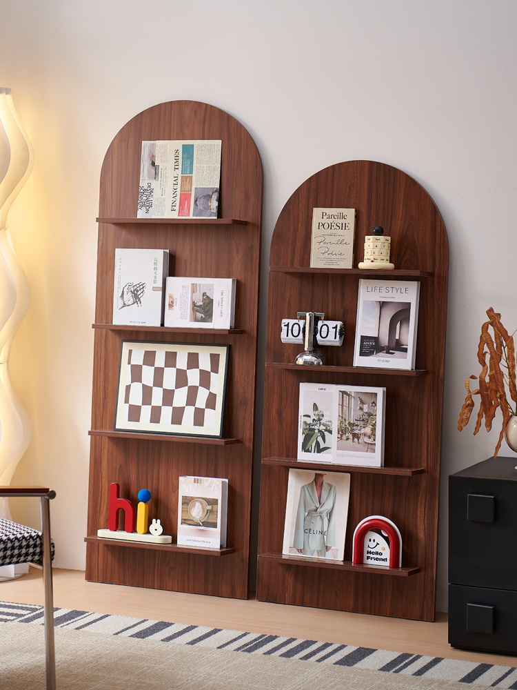 中古杂志架落地书架客厅ins覆古书报架靠墙报刊置物架宣传展示架