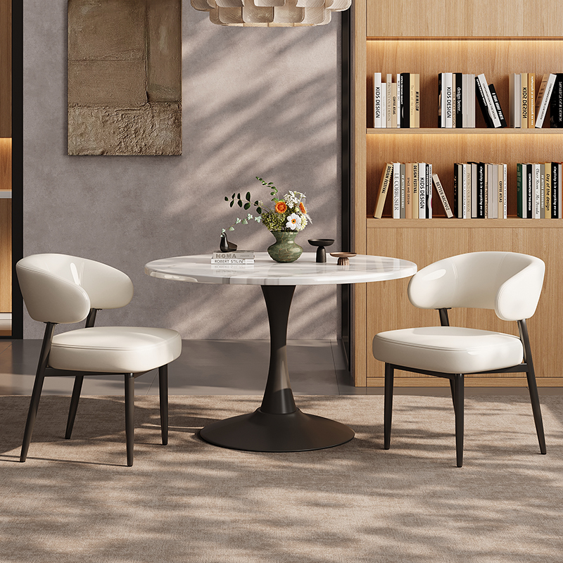 接待洽谈桌椅组合网红办公室休闲阳台简易小圆桌北欧餐桌会议桌