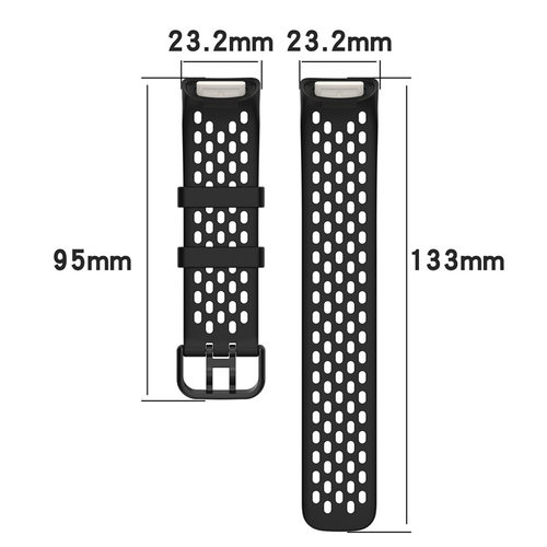 适用Fitbit Charge 5/6洞洞款透气表带Charge5运动款硅胶腕带表带