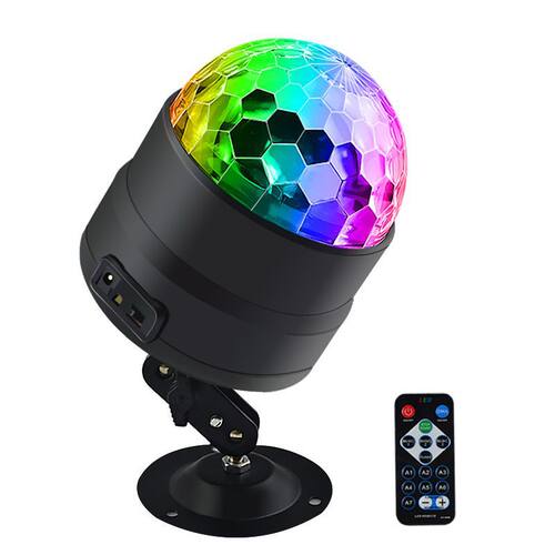 新款dj声控USB迷你led舞台灯disco家庭聚会水晶小魔球灯ktv闪光灯