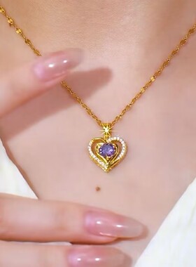 爱心吊坠项链女2026新款款式轻奢小众设计感锁骨链生日礼物