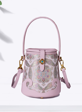 非遗宋锦新中式国风手提包女包国潮斜挎水桶包古风民族风百搭