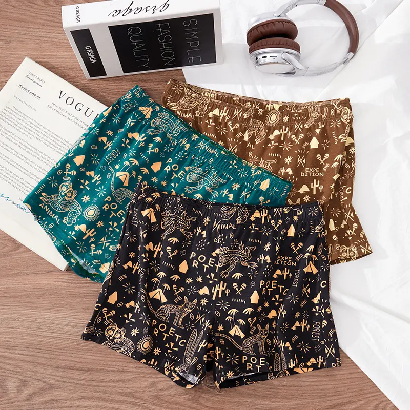 复古阿罗裤男士内裤男纯棉宽松透气平角裤时尚休闲运动家居裤睡裤