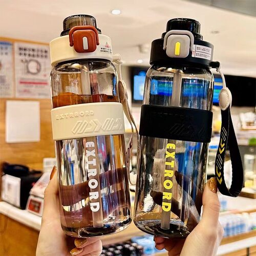 2026大容量健身运动水杯大号大容量塑料吸管杯户外随行塑料杯定制