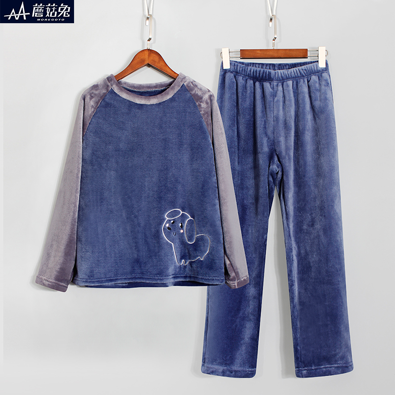 加肥加大码珊瑚绒宽松睡衣套装
