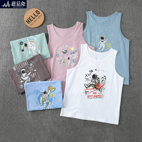 胖男童夏季背心凉爽冰瓷棉居家潮