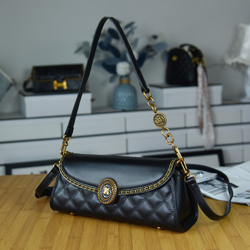 香港品牌芭妮王妃正品真皮高级感时尚小香风菱格链条包单肩包女包