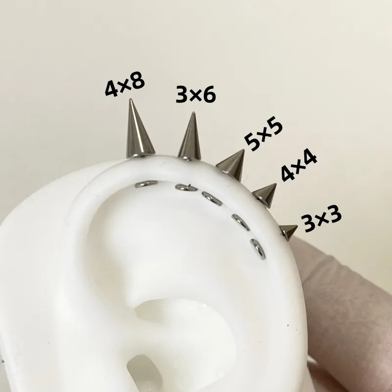 F136钛合金恶魔钉唇钉耳钉耳骨钉尖锥钉耳轮钉内螺旋0.9牙口