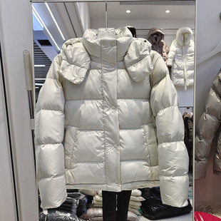 missfofo2025新款五格95白鸭绒加厚羽绒服女小个子短款连帽外套潮