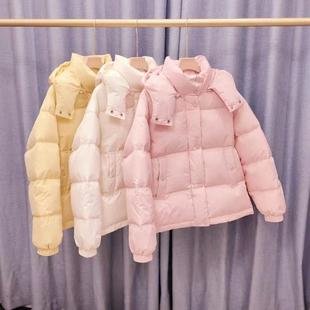 奶呼呼羽绒服女短款连帽2025冬季新款90白鸭绒加厚面包服保暖外套