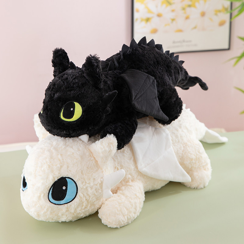 趴姿无牙仔毛绒玩具飞龙玩偶夜煞白煞公仔床上布娃娃女孩生日礼物