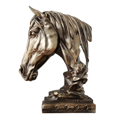 马头摆件仿铜装饰品别墅酒店软装