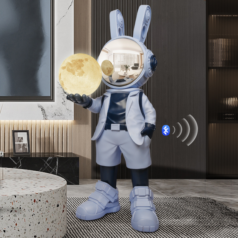 高档客厅潮牌网红机械兔落地摆件