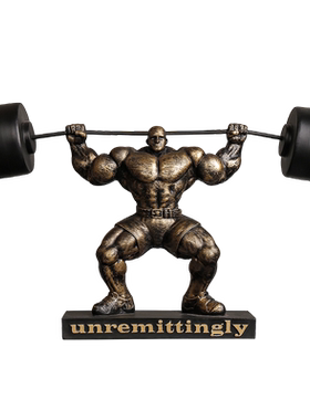 书房办公室大力士举重创意摆件