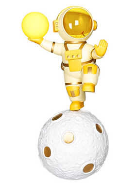 创意潮流月球上太极宇航员摆件