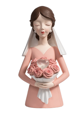 恩爱伴侣新娘捧花送女生闺蜜摆件