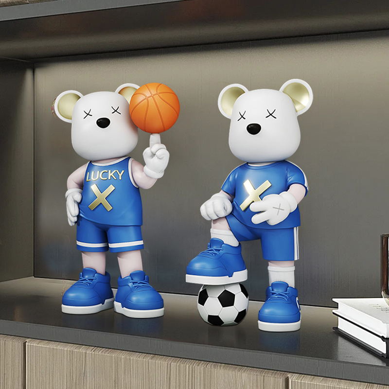 儿童房运动造型网红暴力熊装饰品电视柜书柜酒柜玄关柜送礼小摆件