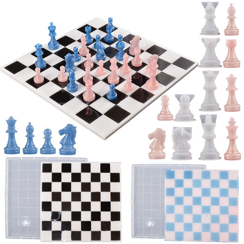 diy水晶滴胶模具立体国际象棋棋