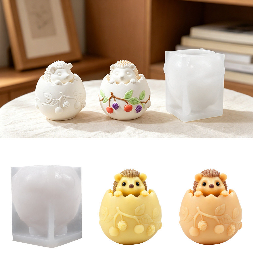 新品田园风格破壳小刺猬摆件模具