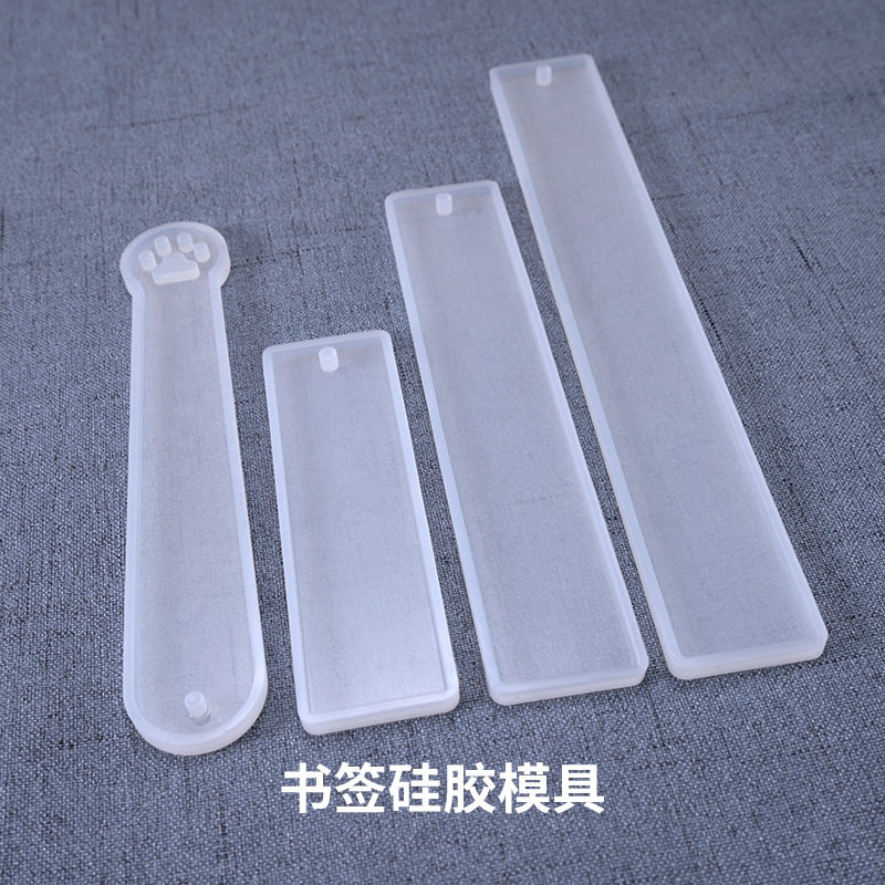 diy水晶滴胶书签模具猫爪长方形