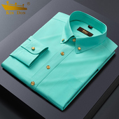 商务长袖 男修身 潮流白衬衣休闲铜扣结婚礼服 衬衫 金盾2023春夏新款