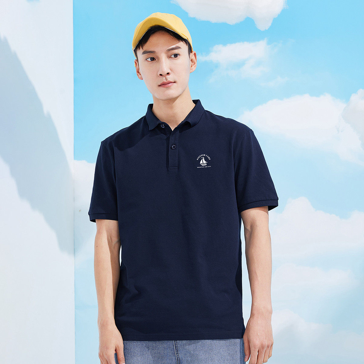 拓路者帆船印花男式商务休闲polo衫通勤职业男装2024夏季新款