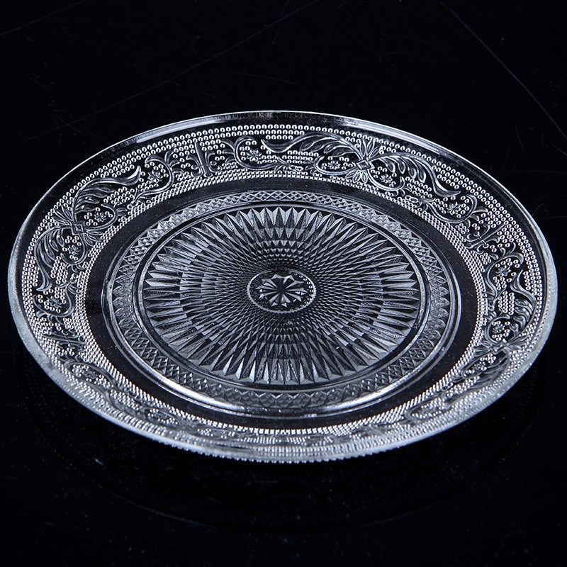 玻璃水果盘圆形茶盘点心碟小吃沙拉盘KTV酒吧盘茶几摆件高档家用,餐饮具,果盆/果盘/果篮,淘宝优惠券,粉丝福利购,淘宝优惠卷