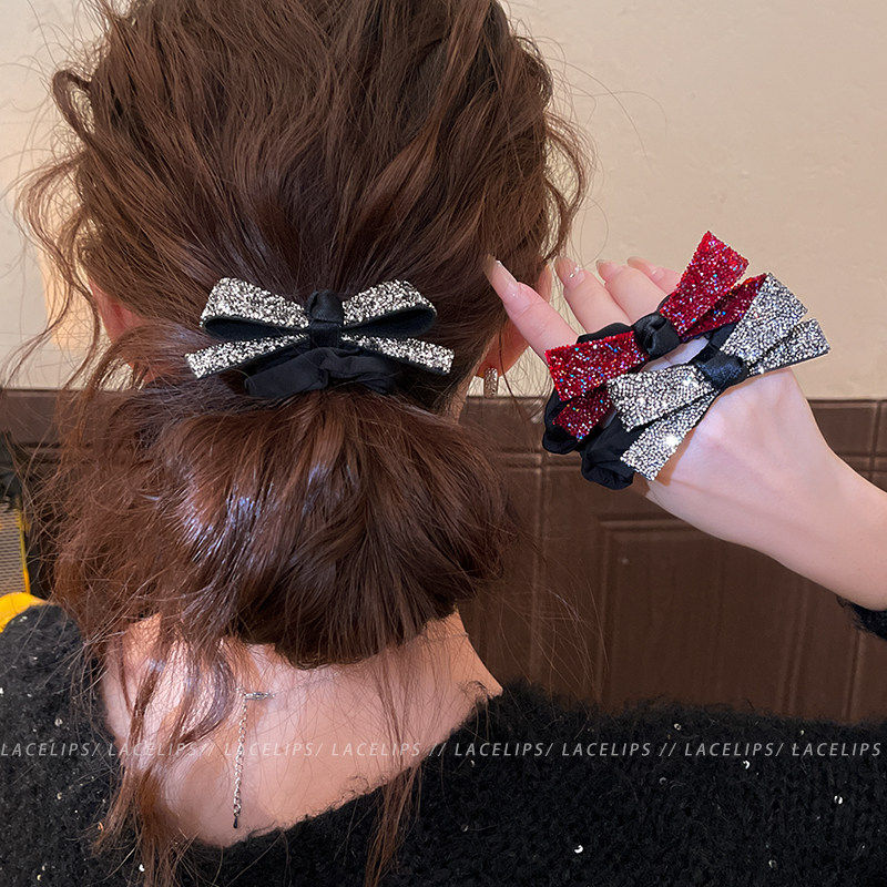 轻奢闪钻蝴蝶结发圈女洋气时尚头绳高级感扎丸子头发绳巨好看发饰,饰品/流行首饰/时尚饰品新,发饰,淘宝优惠券,粉丝福利购,淘宝优惠卷