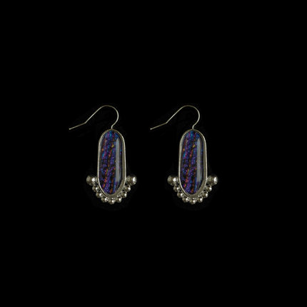 Vintage古着Bohemian Purple Starry Earrings复古耳环