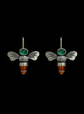 Vintage古着Bee enmel蜜蜂复古耳钉