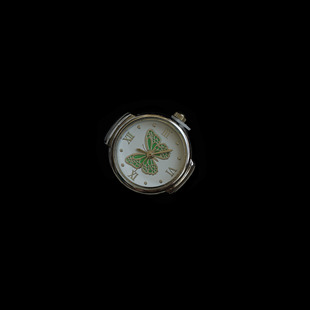 Watch Butterfly Face复古手表戒指 Enamel Vintage古着Green