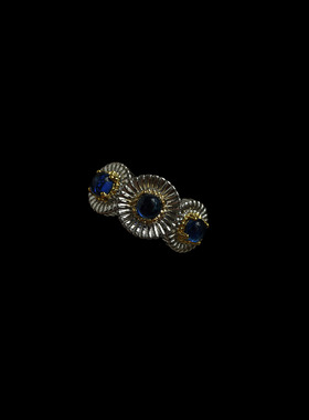 古着vintage复古Sapphire Flower蓝色戒指