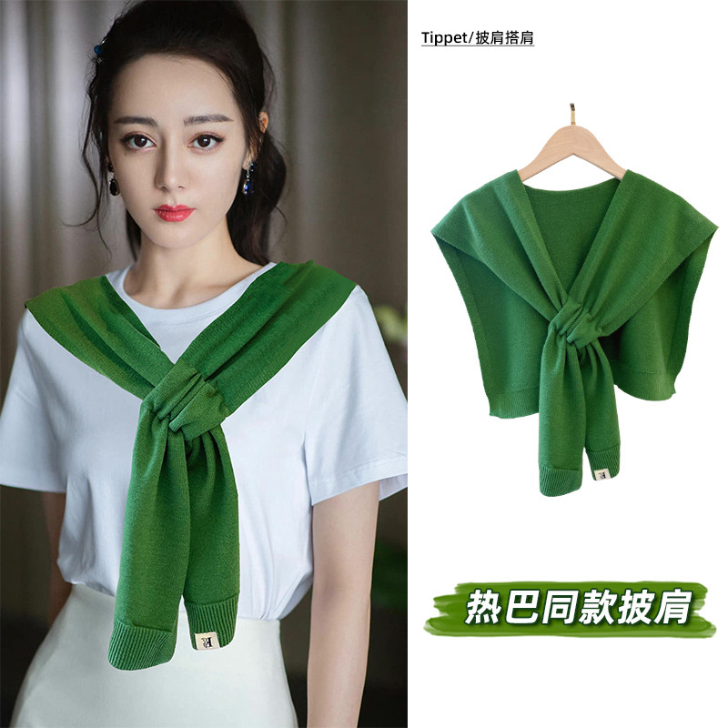 小披肩女秋冬外搭空调坎肩韩版百搭ins针织毛线围巾衬衫时尚洋气