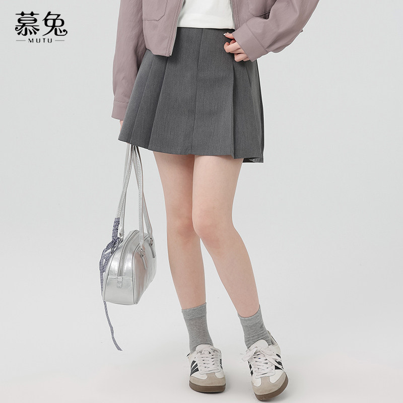 慕兔学院风黑色高腰百褶裙2026春季新款显瘦a字裙字小个子半身裙,女装/女士精品,半身裙,淘宝优惠券,粉丝福利购,淘宝优惠卷