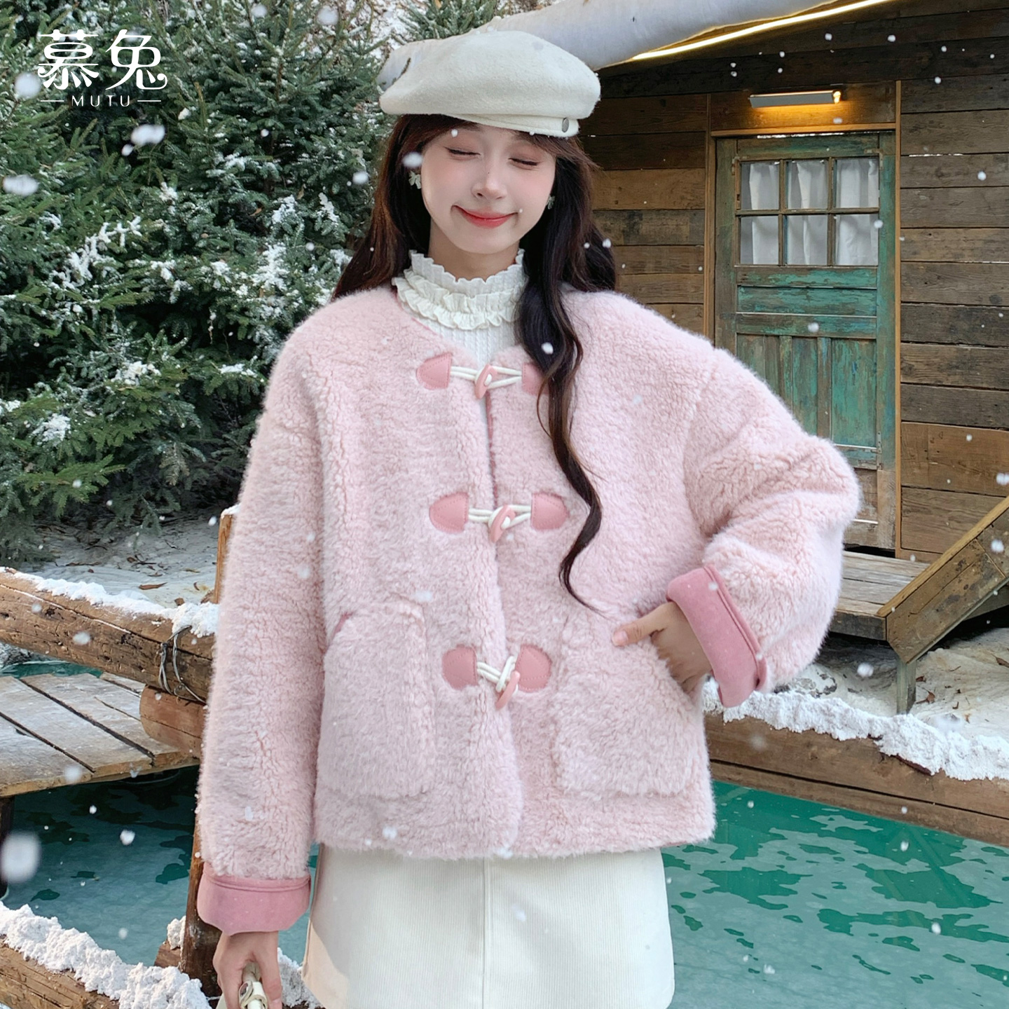 法式小香风皮毛一体短外套